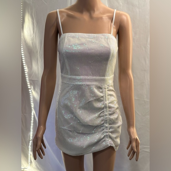 Superdown Harlee Sequin Cami Dress in White NYE revolve mini sparkle - Picture 3 of 6
